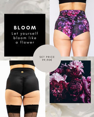 Booty Seamless Bloom ♡ Black (recycled)