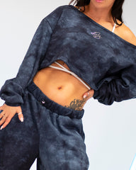 PRE-SALE! DB Cropped Sweatshirt Tie-Dye Blueberry