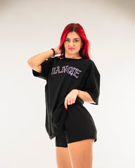 Dance T-Shirt Rhinestone Black (Loose Fit)