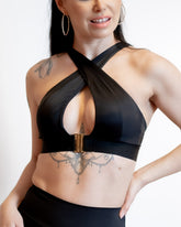 Peony Sport Bra Black (Recycled)