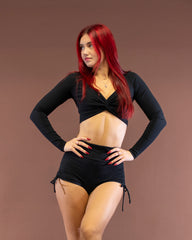 Saga Twist Shirt Black Rib