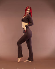 Sirena Flare Leggins Espresso Brown Rib