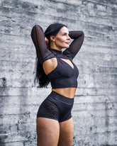 Iguana Bralette Black Rib