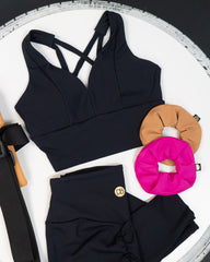 Dreamb Iguana Strap Bra Black Rib urheiluliivi