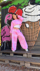 PRE-SALE! DB Cropped Sweatshirt Tie-Dye Pink