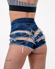 Camellia Cut Out Jean Shorts
