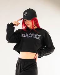 DB Cropped Sweatshirt Rhinestone Black