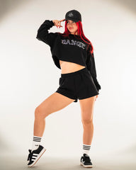 DB Cropped Sweatshirt Rhinestone Black