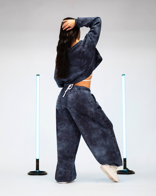 DB Cropped Sweatshirt Tie-Dye Blueberry