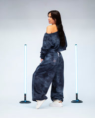 PRE-SALE! DB Cropped Sweatshirt Tie-Dye Blueberry