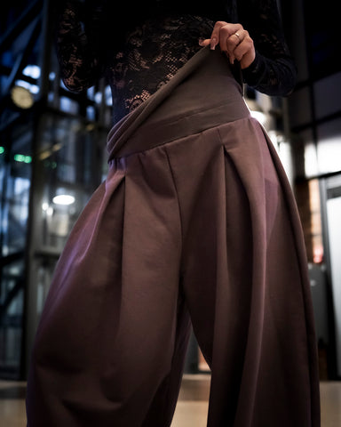(PRE-SALE) DB Folded Dance Sweats Rhinestone Chocolate Brown