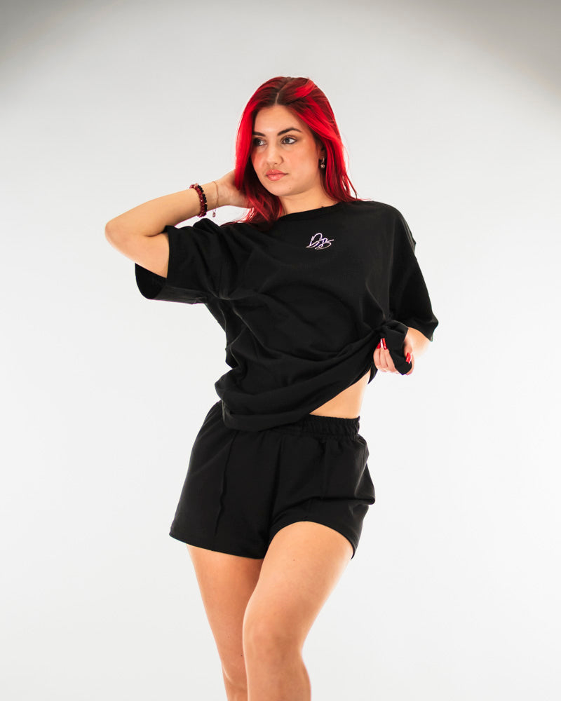 DB Signature T-Shirt Rhinestone Black (Loose Fit)