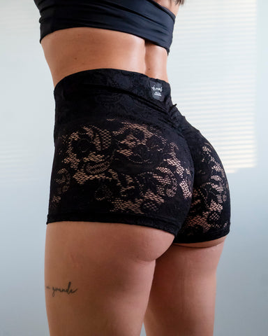 Fierce Micro Shorts Black Lace