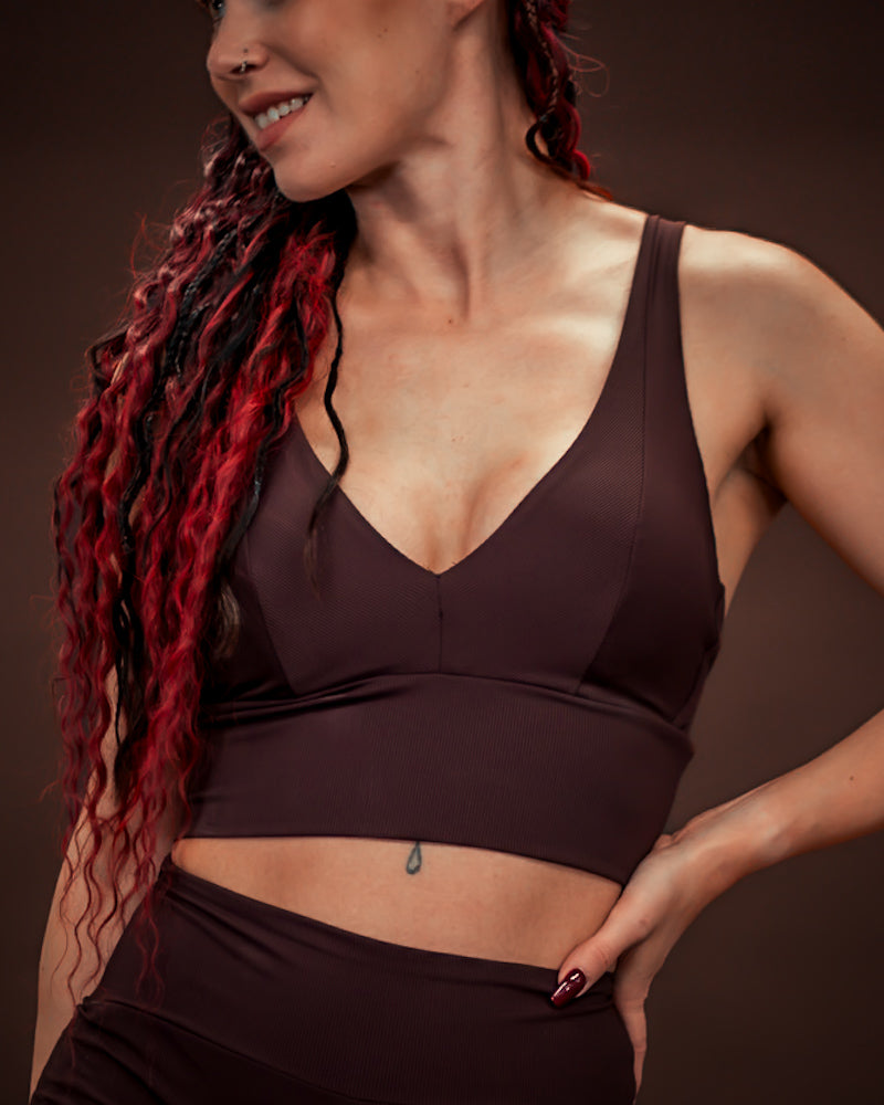 Iguana Bralette Espresso Brown Rib