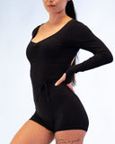 Lua Long Sleeve Bodysuit Black
