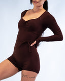 Lua Long Sleeve Bodysuit Espresso Brown