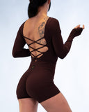 Lua Long Sleeve Bodysuit Espresso Brown