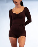 Lua Long Sleeve Bodysuit Espresso Brown