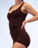 Lua Sleeveless Bodysuit Espresso Brown