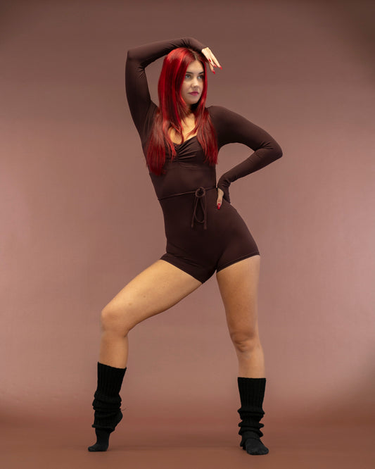Lua Long Sleeve Bodysuit Espresso Brown