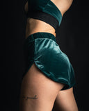 Viola Velvet Shorts Emerald