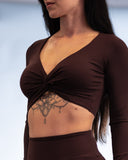 Saga Twist Shirt Espresso Brown Rib