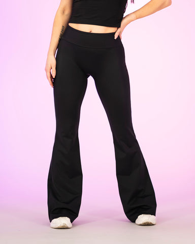 Sculpting Flare Leggins Rhinestone Black (Recycled)