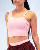 Zebra One Shoulder Top Pastel Pink