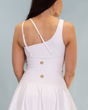 Zebra One Shoulder Top Jasmine White (Recycled)
